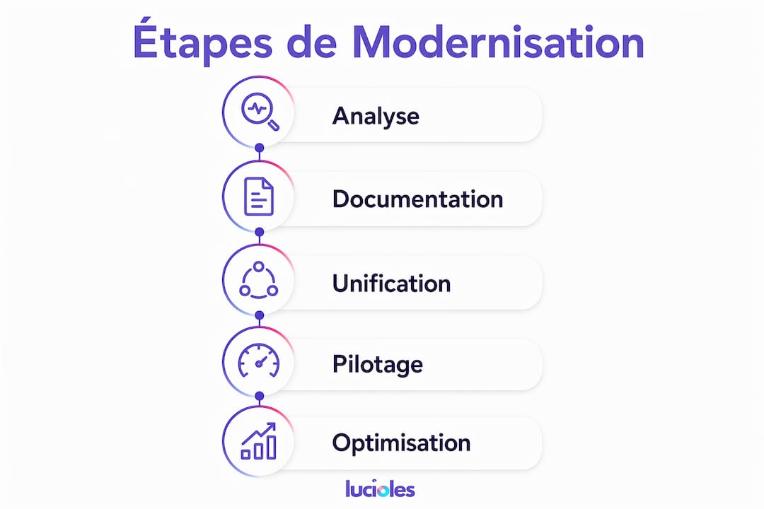 Moderniser sa stratégie commerciale en 2026 1 Découvrez en image les grandes étapes qui jalonnent le processus de modernisation.