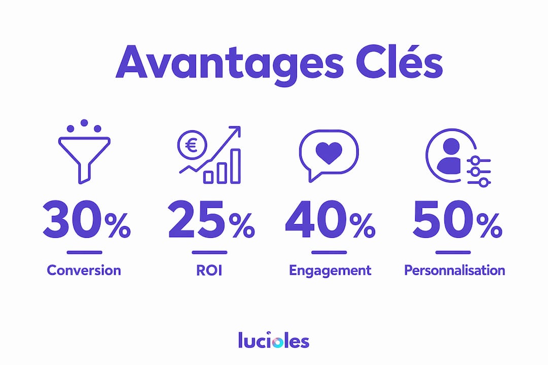 Visuel mettant en lumière les bénéfices du marketing axé sur la donnée