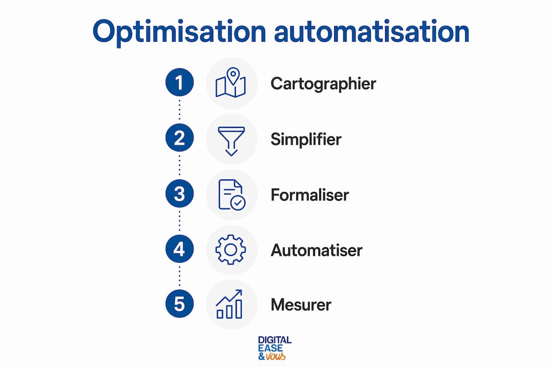 Découvrez en un coup d’œil les différentes étapes pour automatiser et optimiser les processus au sein de votre PME grâce à cette infographie.