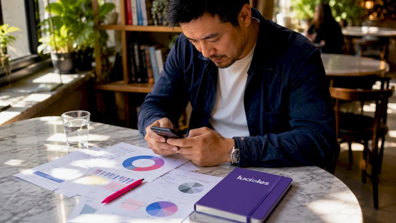 Écosystème digital d'entreprise : définition et stratégie 1 Un homme esquisse la conception d’un écosystème digital sur son smartphone