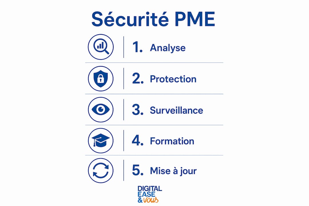 Infographie : les étapes clés pour sécuriser l’informatique de votre PME