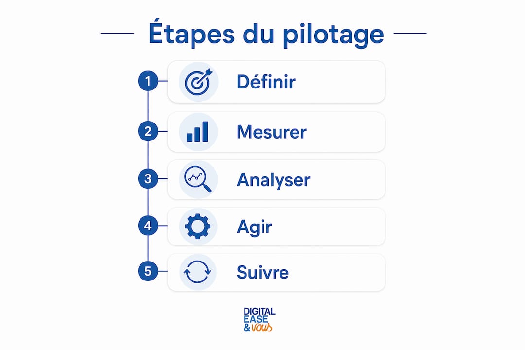 Découvrez, en un coup d’œil, les différentes étapes clés du pilotage de la performance grâce à cette infographie.