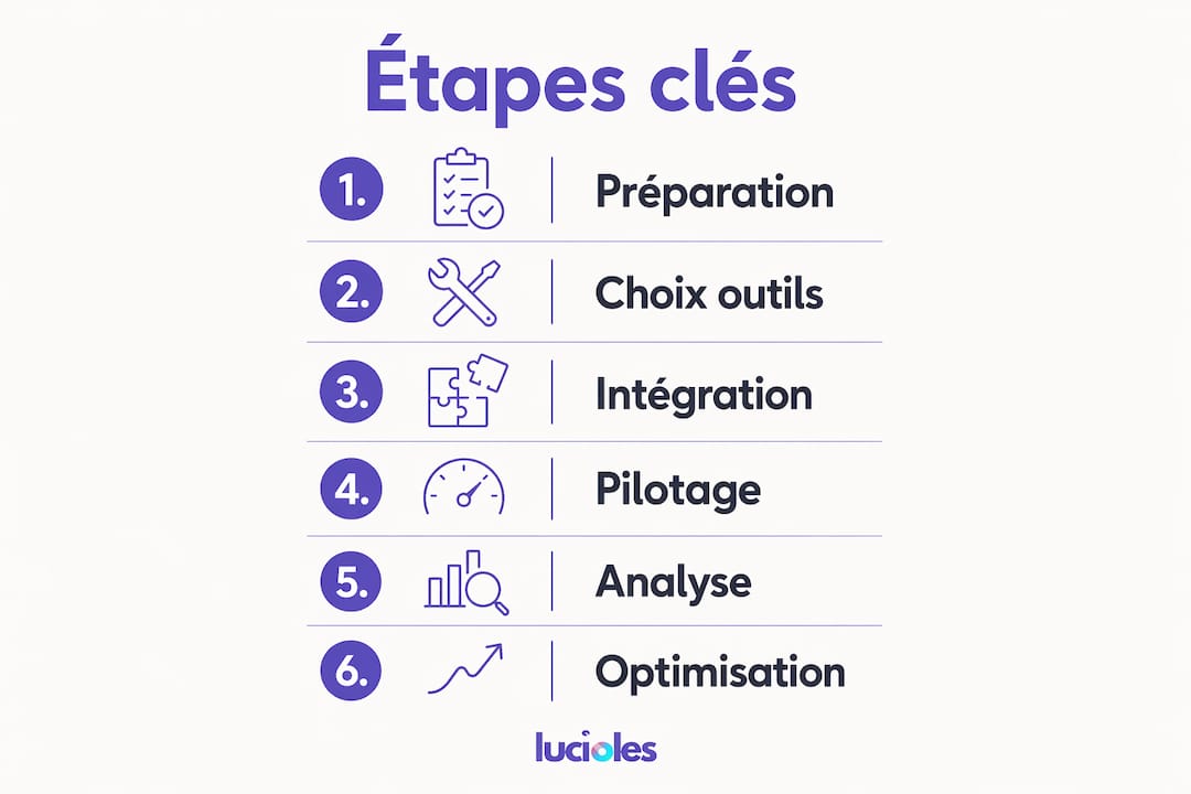 Simplifier le reporting marketing automatique en 2026 2 Visuel présentant les différentes étapes de l’automatisation du reporting marketing