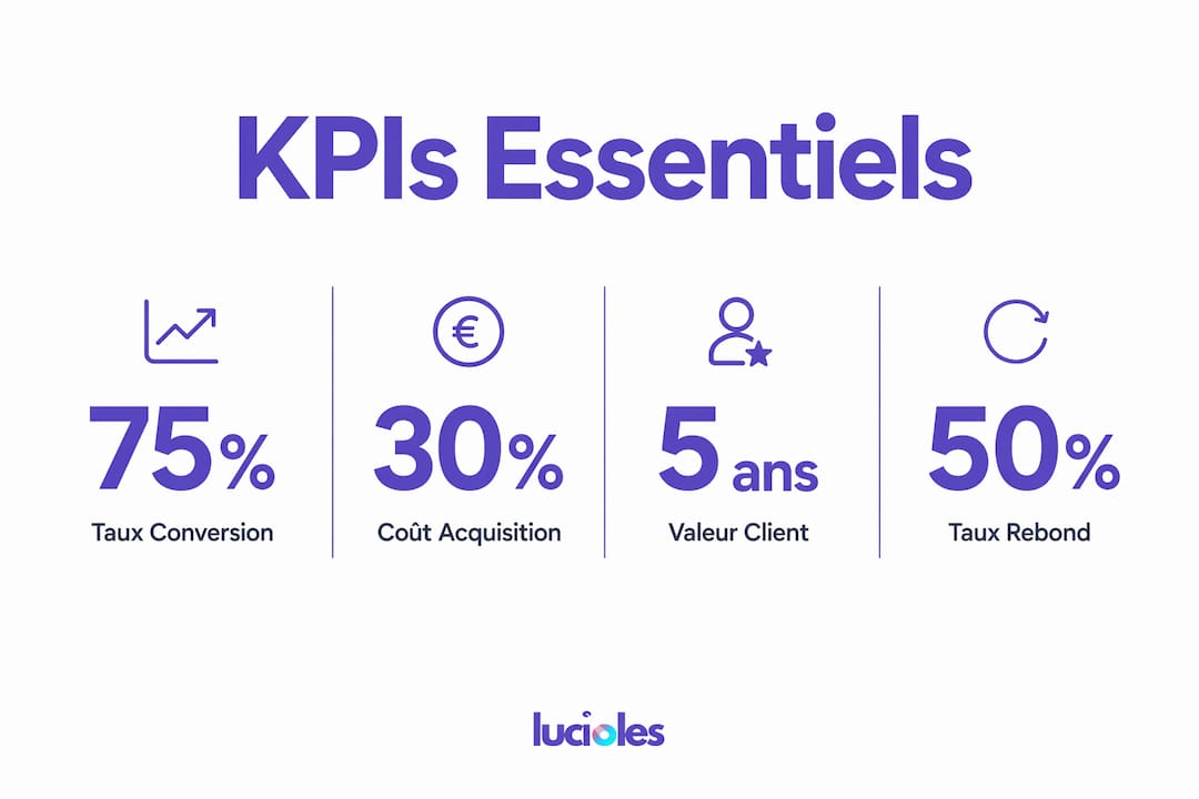 Mesurer la performance digitale de son entreprise en 2026 1 Visualisation des principaux indicateurs de performance digitale sous forme d’infographie