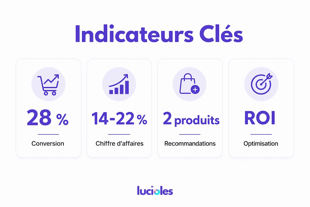 Cross-selling e-commerce : définition, stratégies et résultats 2 Infographie mettant en avant les indicateurs clés de performance du cross-selling