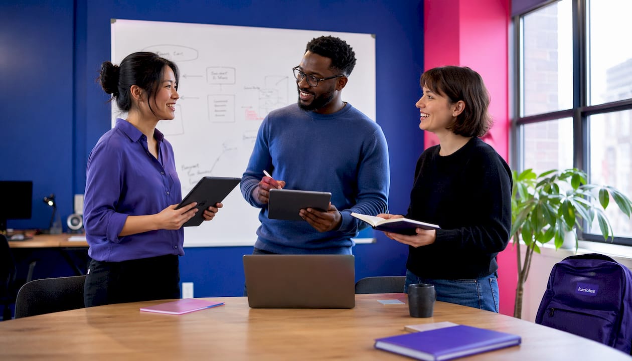 L’équipe informatique échange sur la mise en place du déploiement continu.