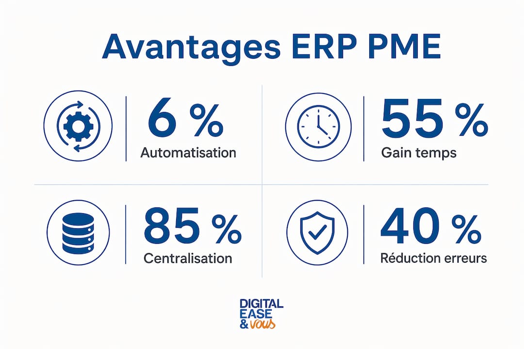 Présentation visuelle : les principaux bénéfices d’un ERP pour les petites et moyennes entreprises