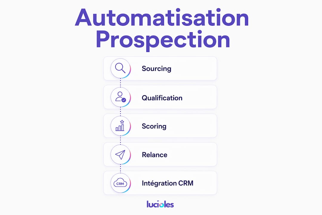 Découvrez, en un coup d’œil, les différentes étapes clés pour automatiser votre prospection grâce à cette infographie.
