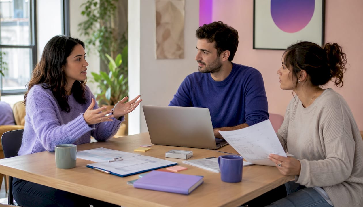 L’équipe échange autour de la mise en place d’une stratégie d’inbound marketing.