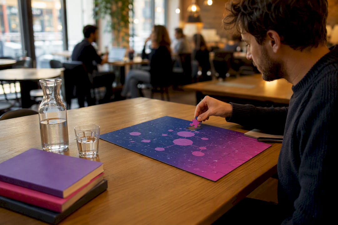 Personnalisation B2B site : prioriser identification et pages clés 2 Des mains plaçant une pièce du puzzle de la stratégie digitale