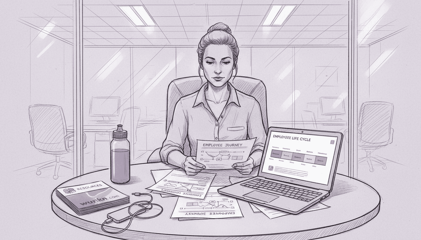 HR manager reviews employee life cycle stages