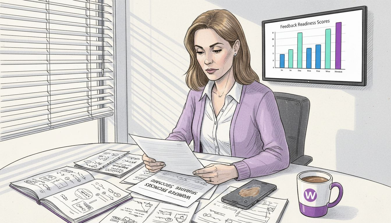 HR manager reviews readiness scorecard document