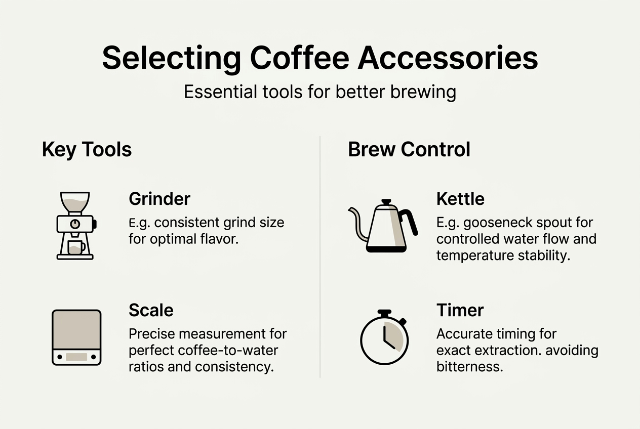 Infographic of coffee accessory selection steps