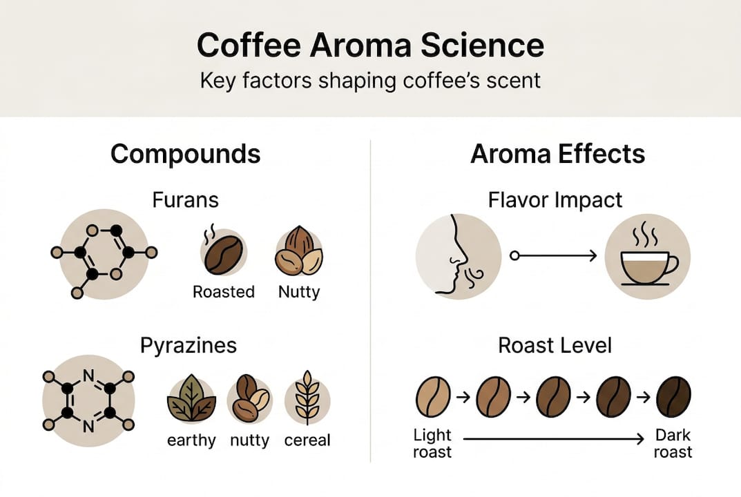 Infographic showing coffee aroma science overview