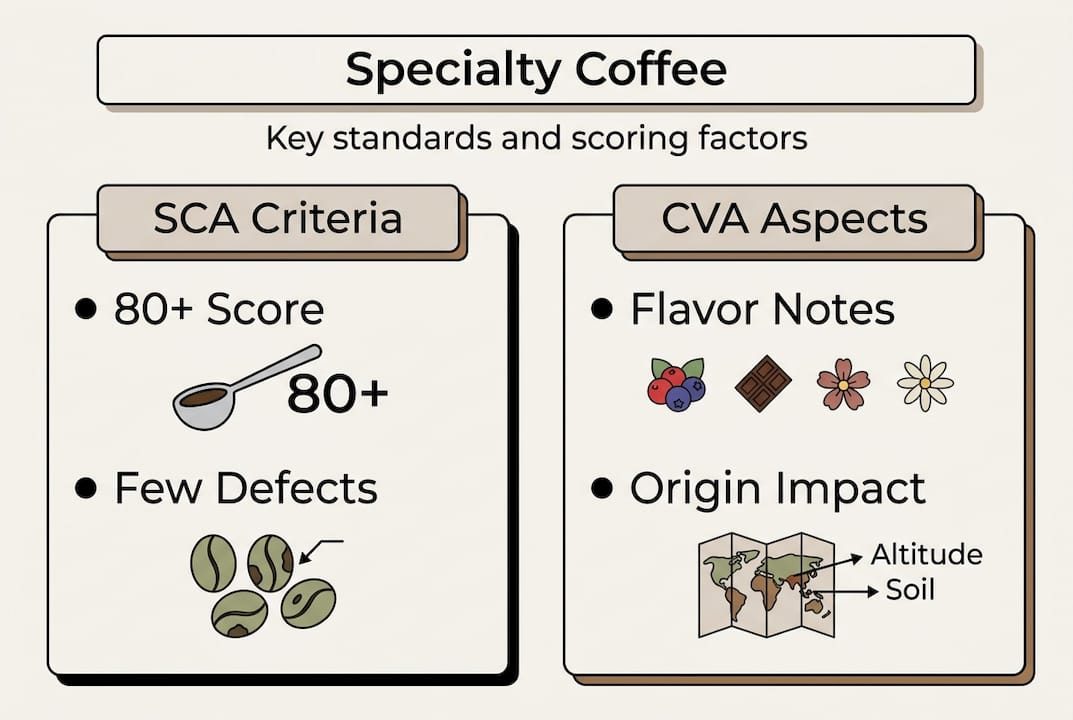 Infographic shows specialty coffee quality standards
