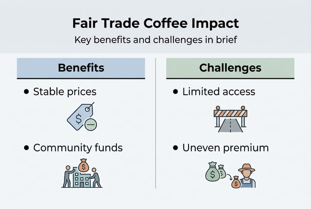 Infographic on fair trade coffee impact overview