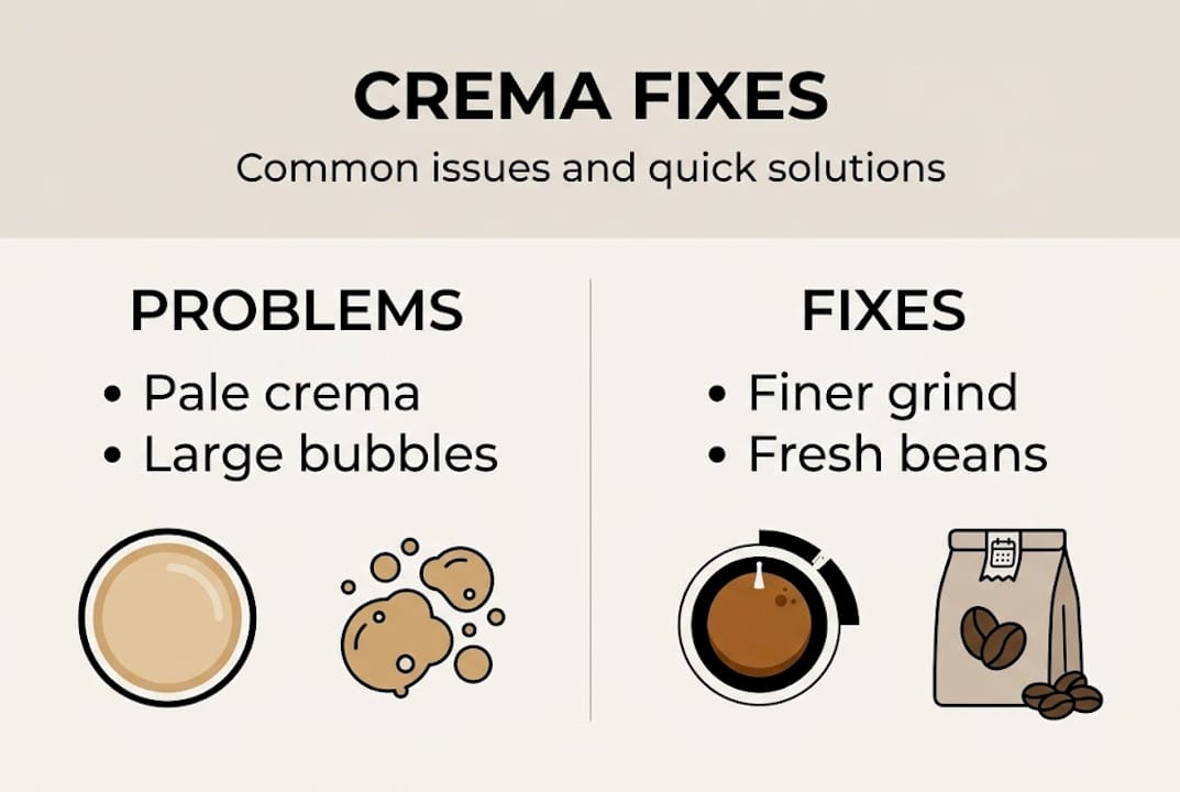 Infographic: crema problems and quick fixes