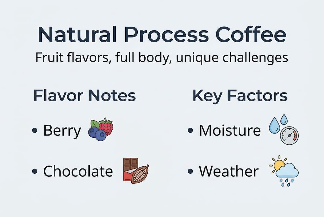 Infographic on natural process coffee key points