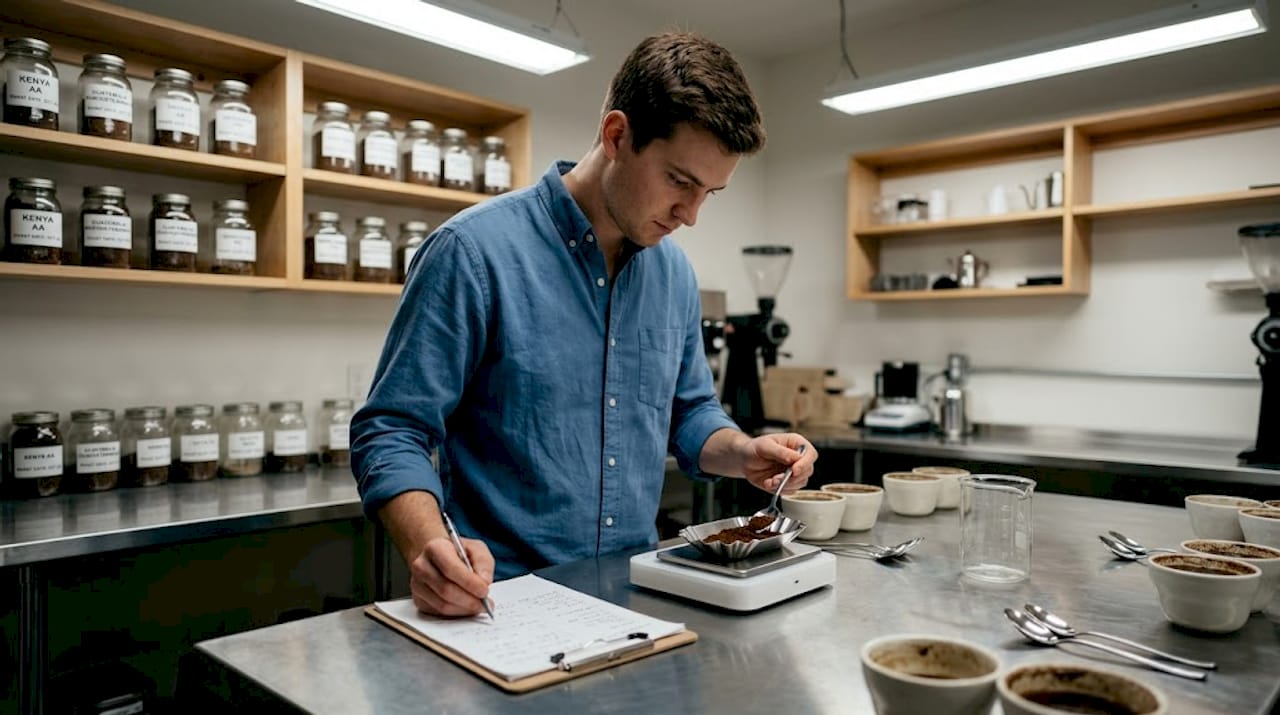 Coffee science lab taste testing experiment