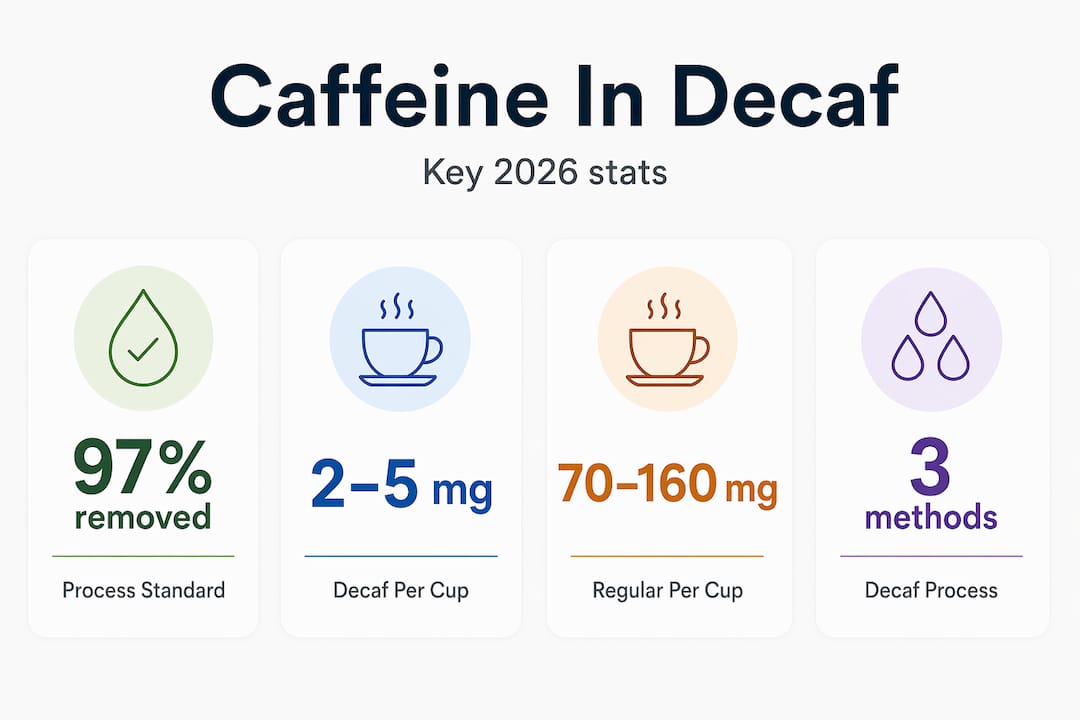 Infographic with decaf vs regular caffeine stats