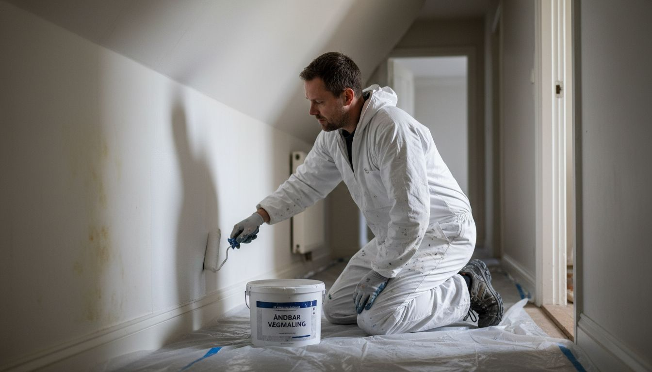 Maler vælger diffusionsåben maling til renovering af gammel opgang