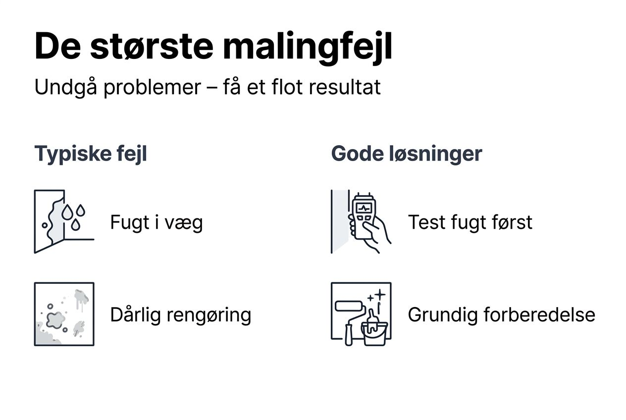 Oversigt: typiske årsager til malingproblemer – og hvordan du løser dem