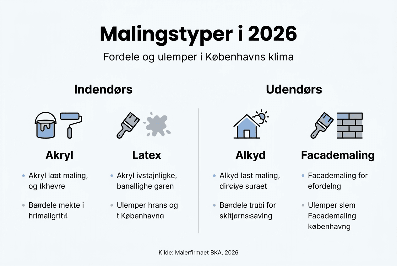 Oversigt: Forskellige malingstyper og hvor de bedst bruges