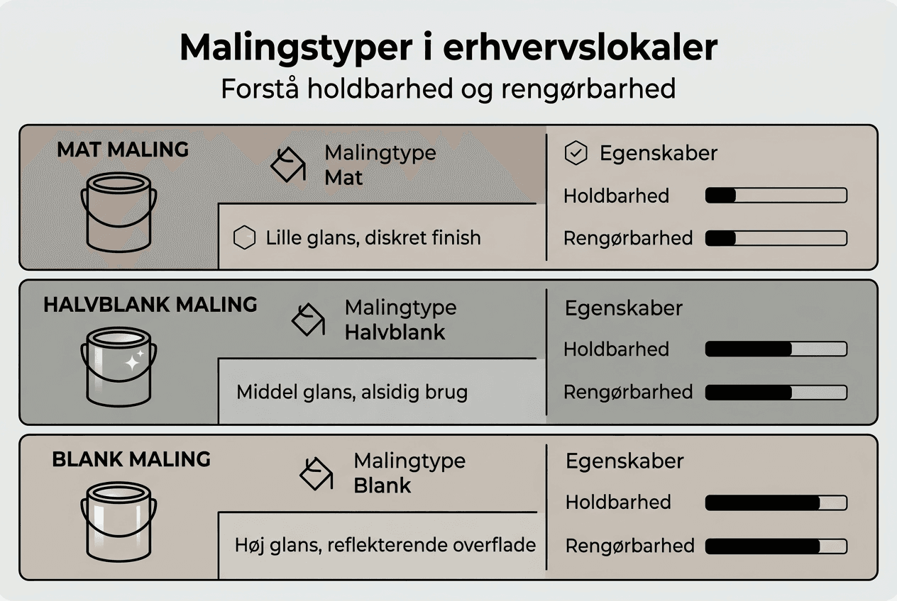 Infografik over malingstyper og egenskaber