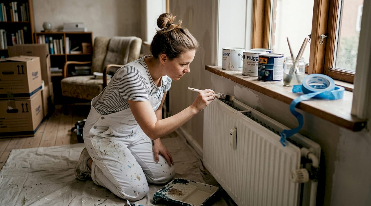 Nøje penselarbejde i stuen