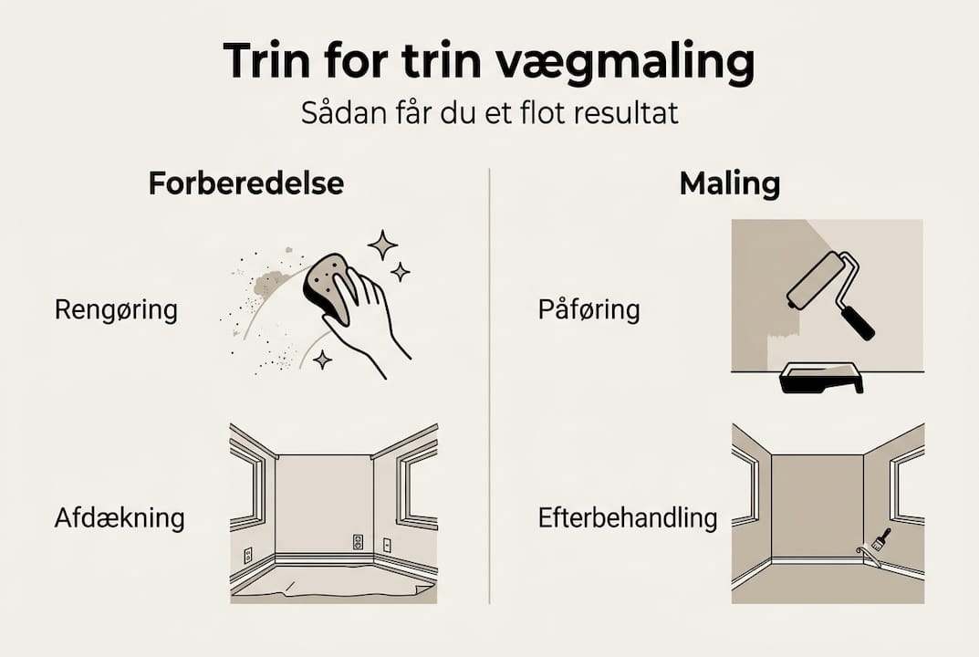 Grafisk oversigt: Sådan maler du en væg – trin for trin