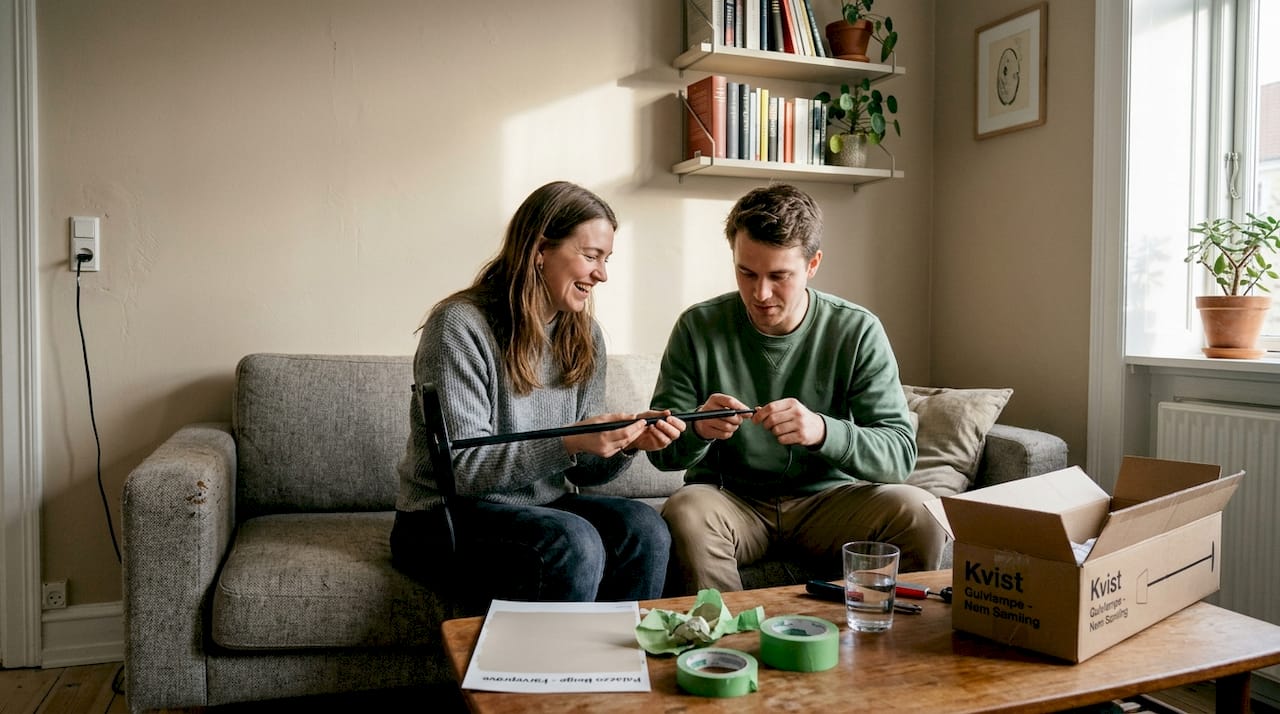 Nymalet beige væg i københavnerlejlighed