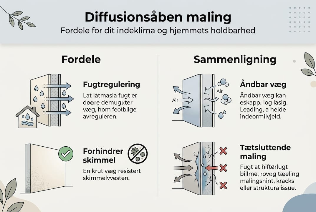 Infografik: Fordele ved at vælge diffusionsåben maling