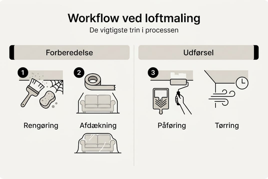 Oversigt: Sådan maler du loftet – trin for trin