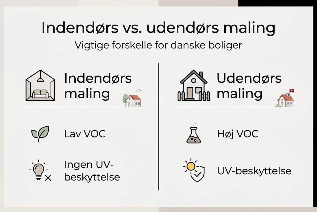 Infografik: Sådan adskiller maling til indendørs og udendørs brug sig