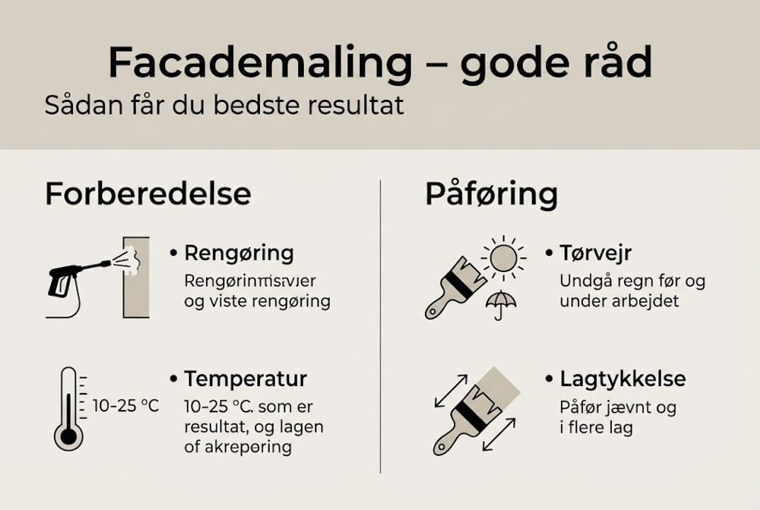 Gode råd til facademaling – se vores overskuelige infografik