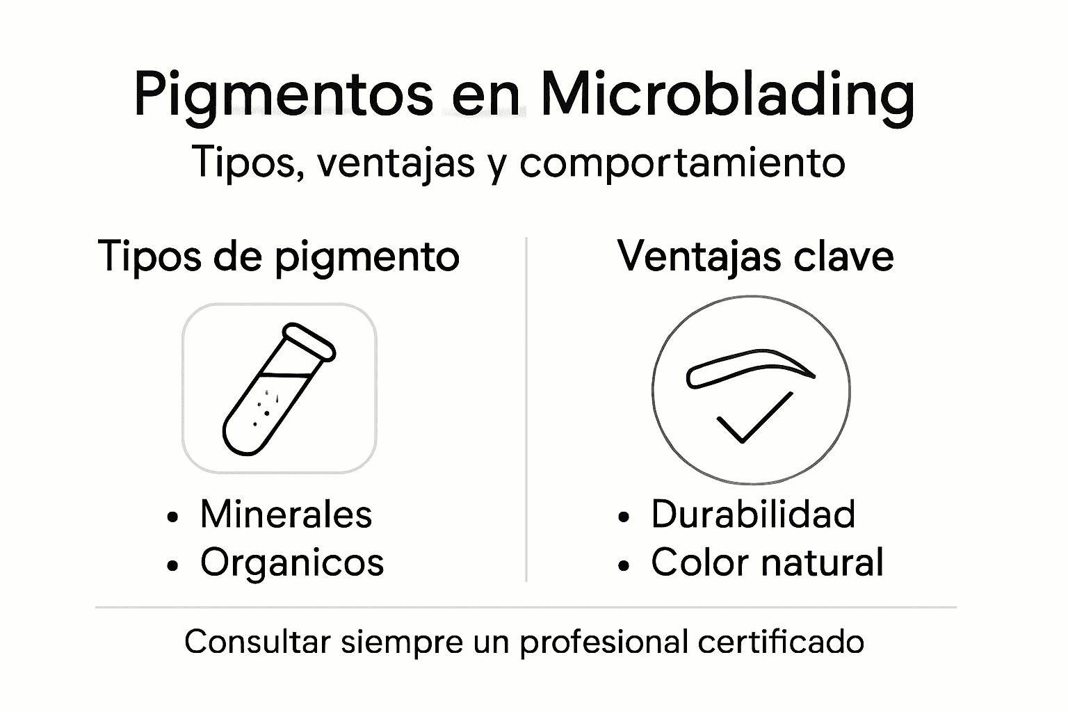 Guía visual sobre los diferentes tipos de pigmentos para microblading y sus principales beneficios