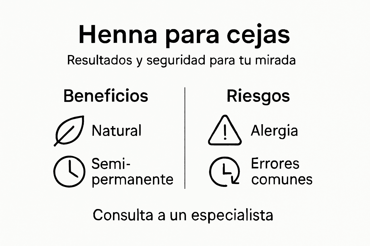 Infografía: ventajas y posibles riesgos de usar henna en las cejas
