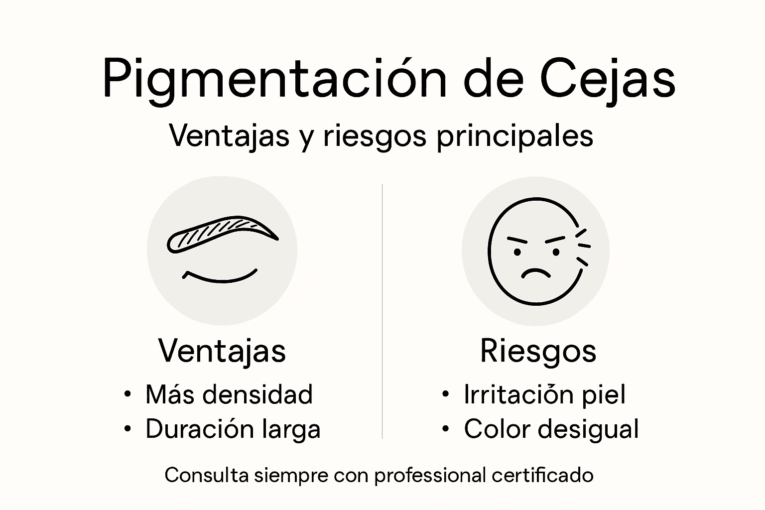 Infografía: pros y contras de la pigmentación de cejas