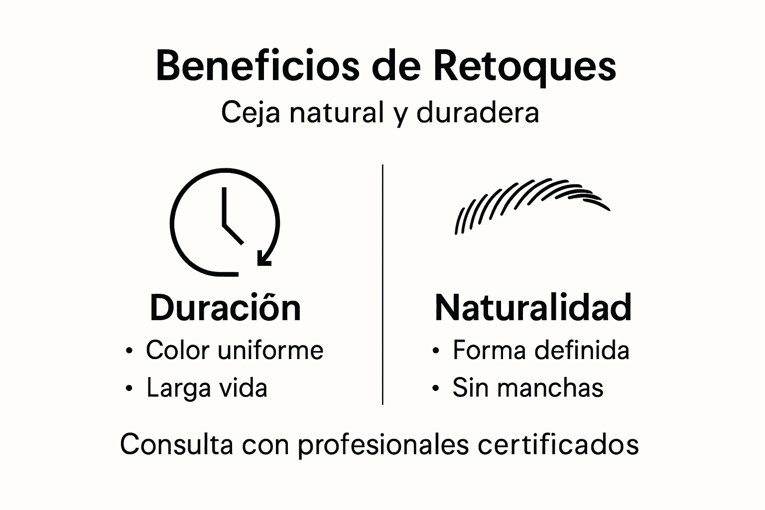 Infografía: ventajas de los retoques en microblading para unas cejas más naturales