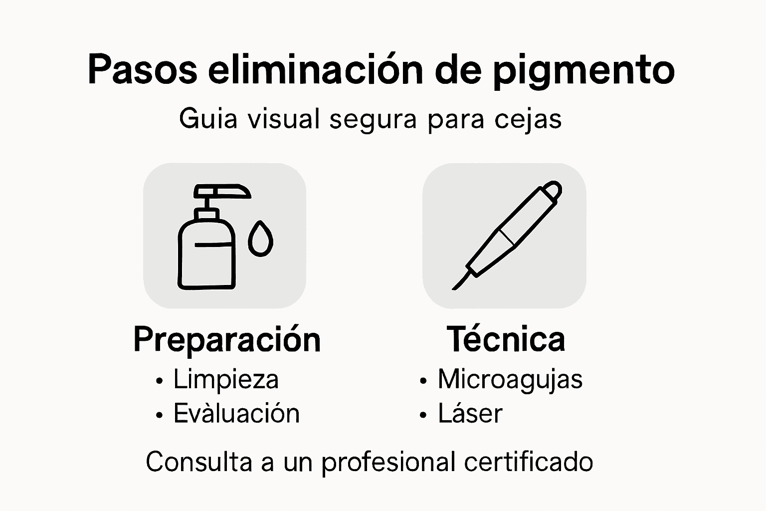 Infografía: cómo eliminar el pigmento de las cejas paso a paso