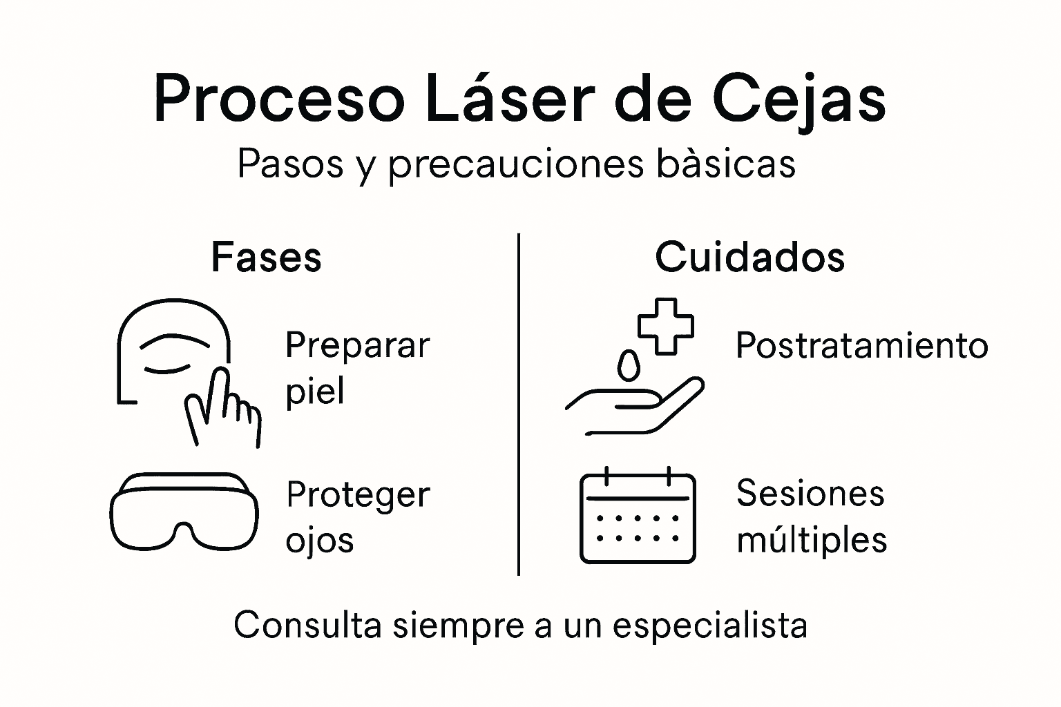 Guía visual sobre el procedimiento de eliminación láser de cejas