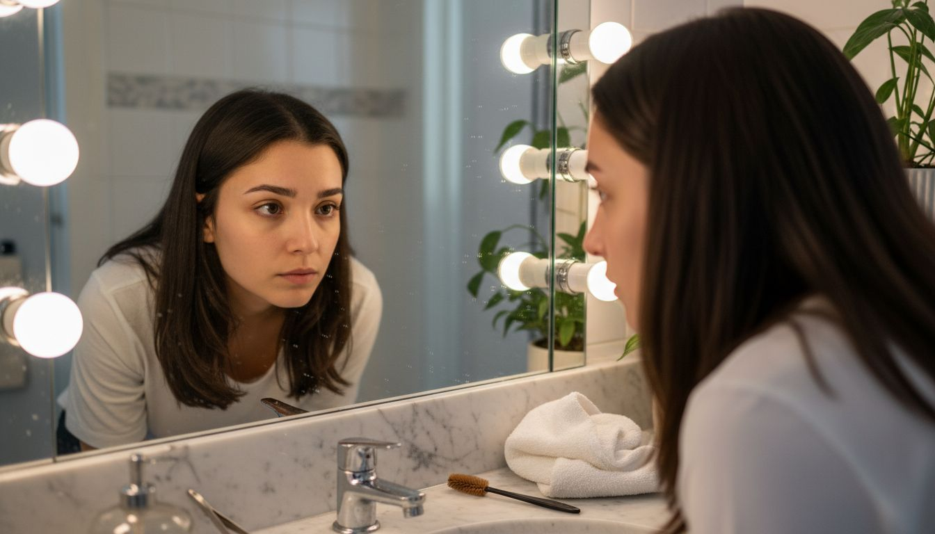 Una mujer se fija en la simetría natural de sus cejas