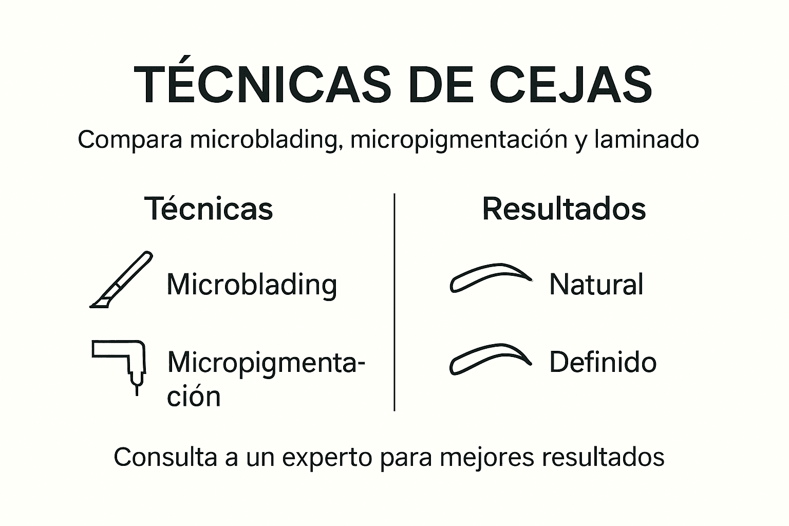 Infografía: ¿Qué técnica de cejas semipermanentes te conviene? Comparativa detallada