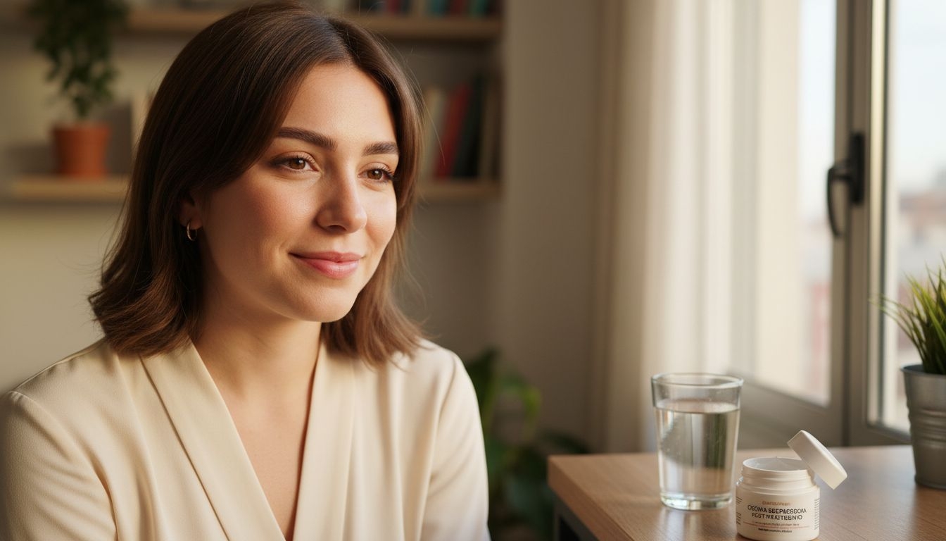 Detalle en primer plano de unas cejas con acabado natural y suave, perfectamente sombreadas.