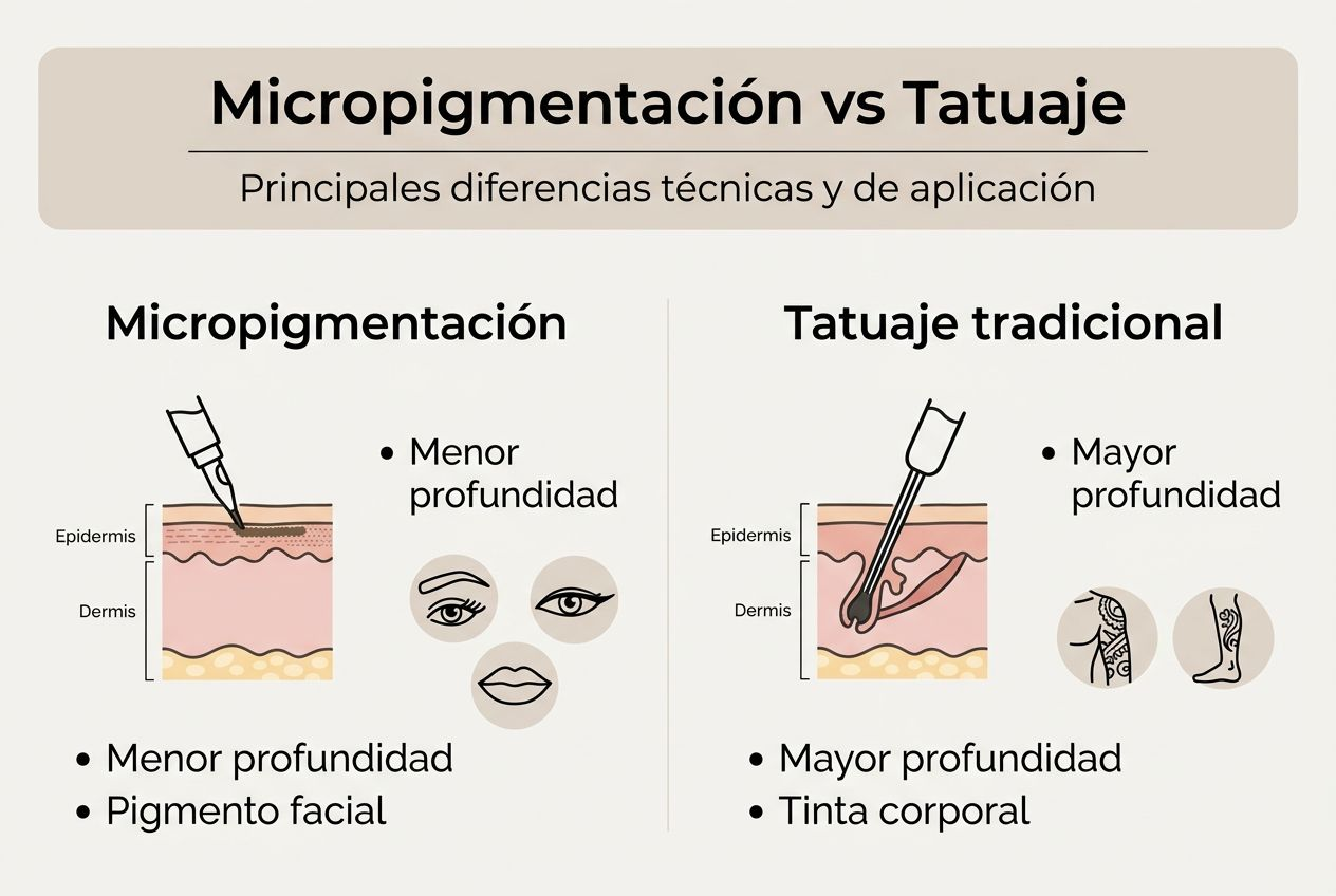 Infografía: ¿En qué se diferencian la micropigmentación y el tatuaje?