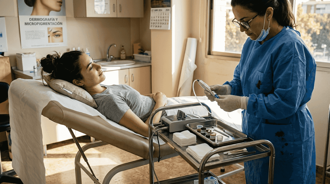 Técnica avanzada de micropigmentación facial con resultados naturales