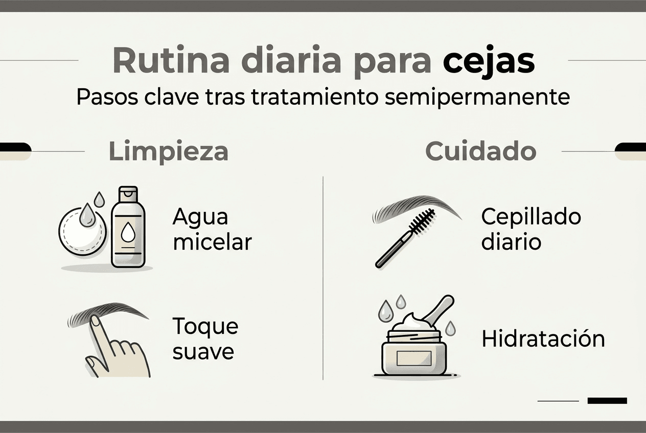 Guía visual para el cuidado diario de tus cejas