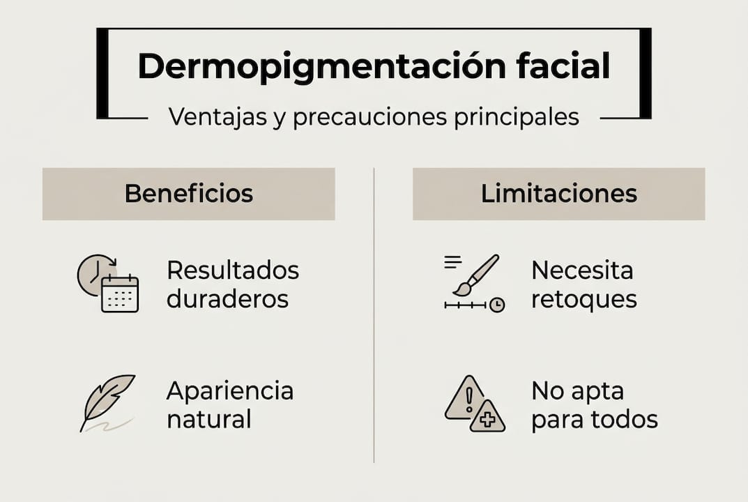 Infografía: ventajas y desventajas de la dermopigmentación facial