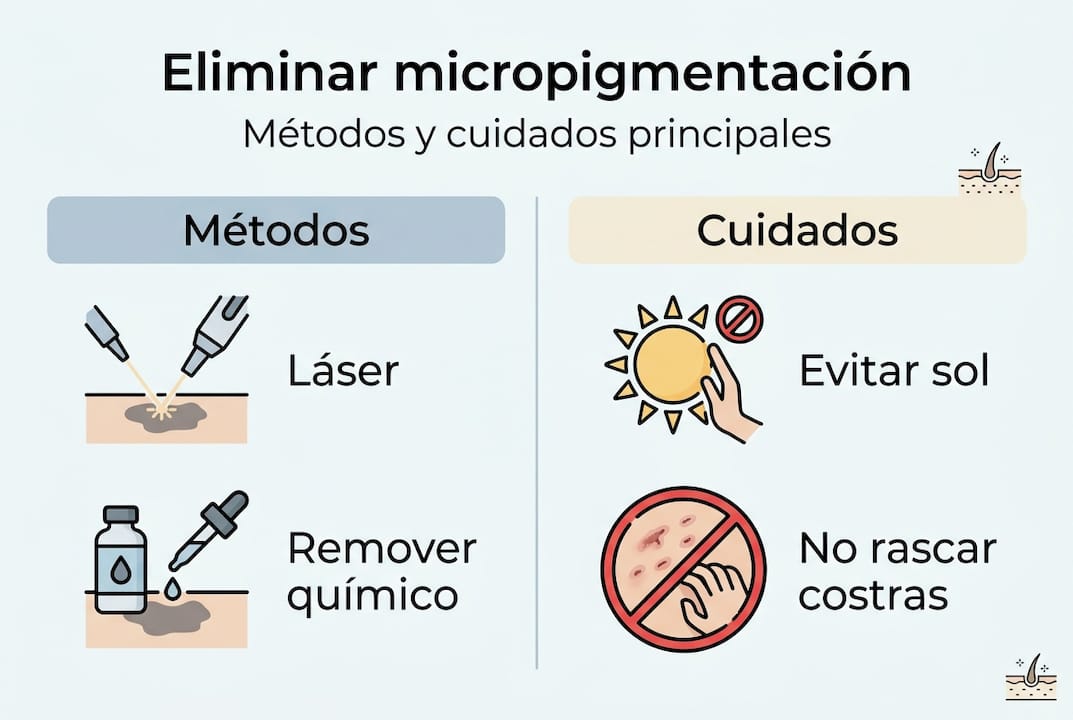 Infografía sobre técnicas y recomendaciones para el cuidado de la micropigmentación