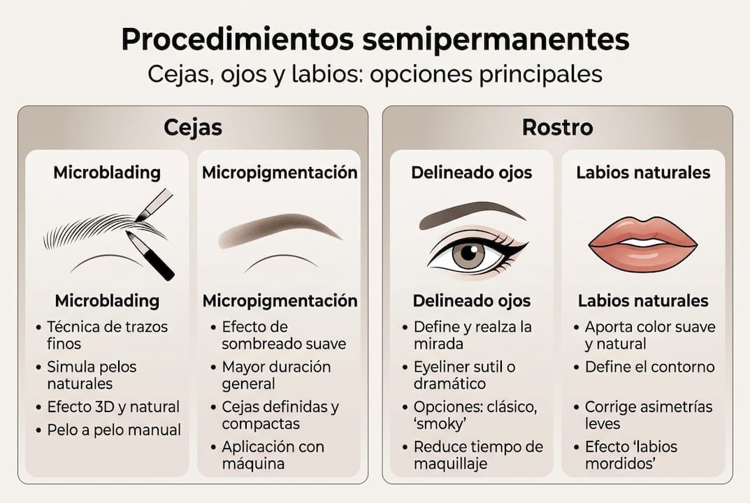Guía visual sobre los tratamientos semipermanentes más populares